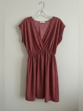 Elegant Red Patterned Dress